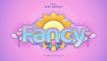 decorative editable fancy sun text effect vector design