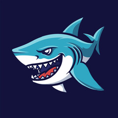 Angry shark mascot vector illustration