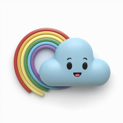 Obraz premium A whimsical 3d render illustration of a cartoon cloud