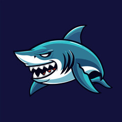 Angry shark mascot vector illustration
