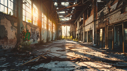 Ruins of a very heavily polluted industrial factory, industrial series