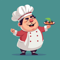 Happy cute chef mascot vector illustration
