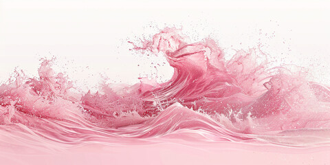 Blush pink wave illustration, light and airy blush pink wave on a white backdrop.