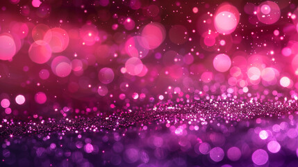 Bright Fuchsia Bokeh Lights with Glitter Sparkle on Cool Abstract Background, Ultra High Definition Capture