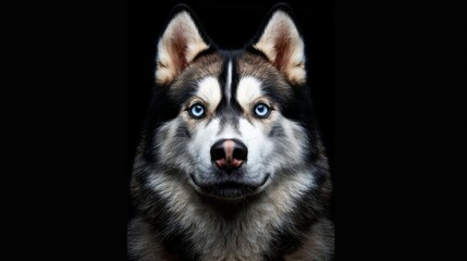 Fototapeta premium Portrait of a Husky dog over plain background
