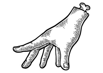 Zombie hand walking sketch engraving PNG illustration. Scratch board style imitation. Hand drawn image.