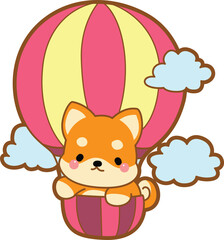 
Cute puppy kawaii dog lovely animal vector icon. Fluffy Shiba Inu pet stickers. Happy doggy activities illustrations.