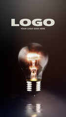 Bright Idea Logo Opener Vertical Stories for Social Media - obrazy, fototapety, plakaty