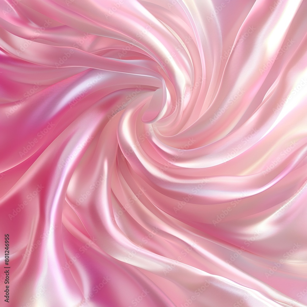 Wall mural Elegance abstract soft focus wave glossy pink fabric background
