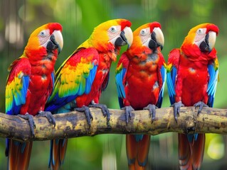 Parrots are colorful and intelligent birds known for their vibrant plumage and playful personalities. They belong to the family Psittacidae and are found in tropical 