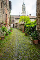 Old village view of Monferrato region (Italy, Piedmont Region) near Casale Monferrato. This area is...