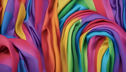Abstract rainbow fabric background.  AI Generated