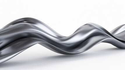 Gunmetal gray wave flow, sleek and modern gunmetal gray wave isolated on white.