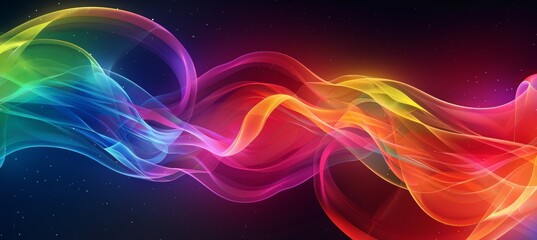 Dynamic and colorful sound wave visualization on dark background for vibrant audio display