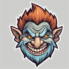 Gnome head graphic illustration, esport logo, Fantasy character
