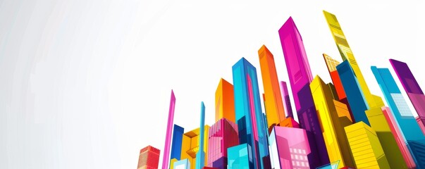Colorful abstract cityscape illustration representing growth in emerging markets