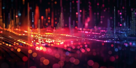 Abstract glowing red orange purple technology background