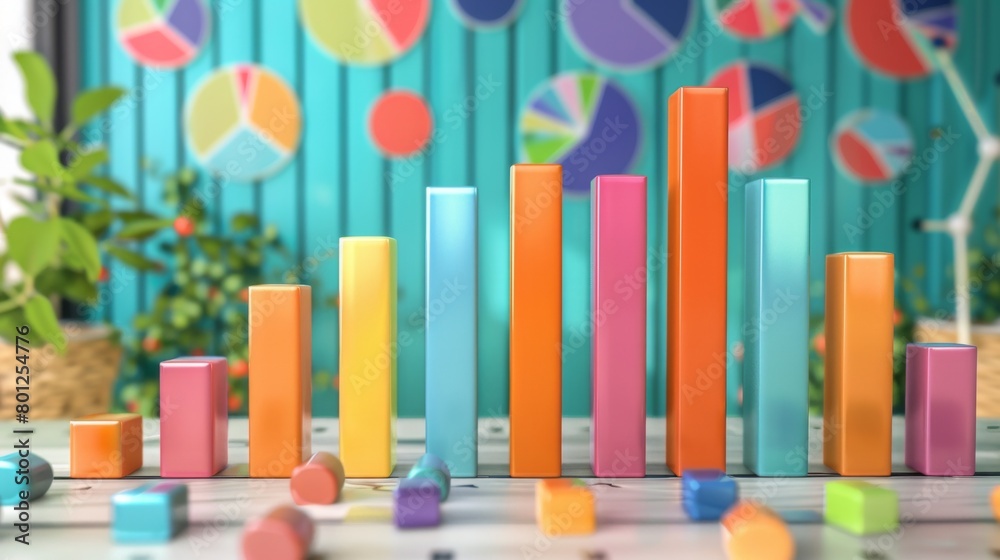 Poster a bar chart comparing sales figures over time, highlighting growth and identifying opportunities for