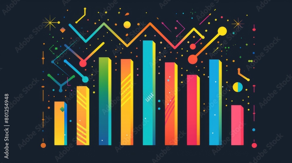 Poster a bar chart comparing sales figures over time, highlighting growth and identifying opportunities for
