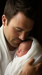 Father and newborn baby boy
