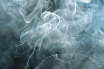 Soft swirls of smoke against a light blue background, abstract patterns
