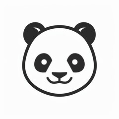 Fototapeta premium Vector illustration icon of a cute panda head over white background.