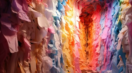 Colorful paper tunnel - obrazy, fototapety, plakaty
