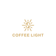 coffee light simple sleek creative geometric modern logo design vector