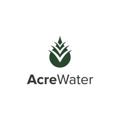 acre water simple sleek creative geometric modern logo design vector