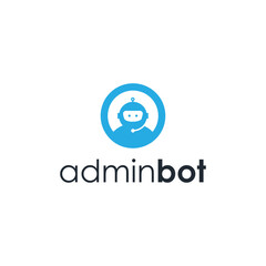 admin bot simple sleek creative geometric modern logo design vector