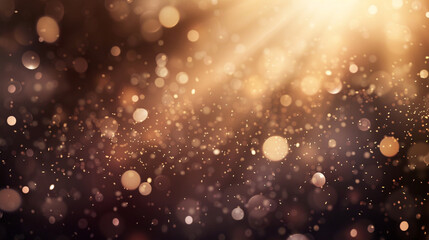Soft Taupe Optical Bokeh Lights with Sparkle Dust on Modern Abstract Background, Realistic Ultra HD Effect