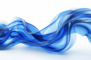 Steel blue wave abstract, cool and smooth steel blue wave flowing on a white backdrop.