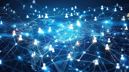 Obraz premium Abstract technology background with connection lines and dots ,Communication digital lines connections technology for internet business 