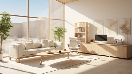 Home Office Interior Design With Natural Light