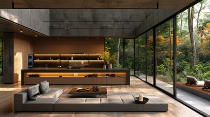 The beauty of simplicity in modern home design - obrazy, fototapety, plakaty