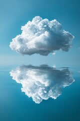 Naklejka premium White cloud floating above the ocean