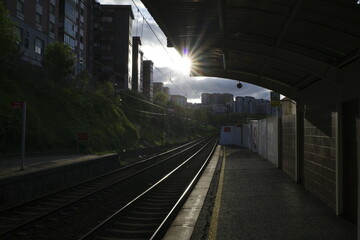 Naklejka premium Train station in Sestao, Spain