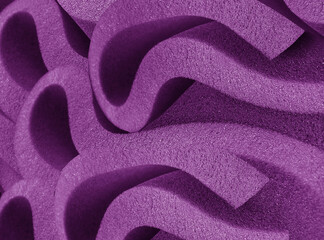 stacked folds of purple foam sponge. rolled sheet. - obrazy, fototapety, plakaty