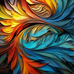 Colorful abstract painting with vibrant colors and a sense of movement