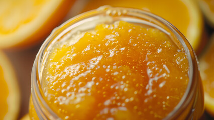 Foodie’s Delight: High-Resolution Orange Jam Close-Up
