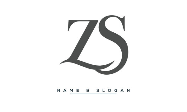 ZS, SZ Z, S Abstract Letters Logo Monogram