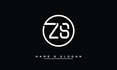 ZS, SZ Z, S Abstract Letters Logo Monogram