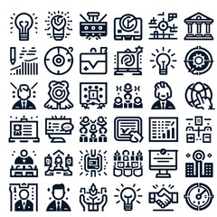 Dynamic Business and Innovation Icon Set