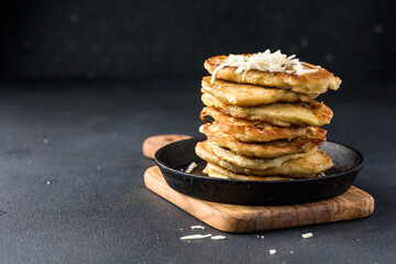 Vegetarian Quinoa fritters with zucchini garlic.