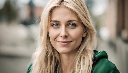 Obraz premium Pretty Blonde Woman Radiating Joy with Flawlessly Clean Teeth potrait of beautiful woman Portrait of a Beautiful Young Blond.
