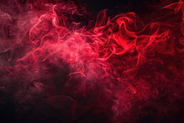 A close up of red gas smoke creating a magenta pattern on a black background