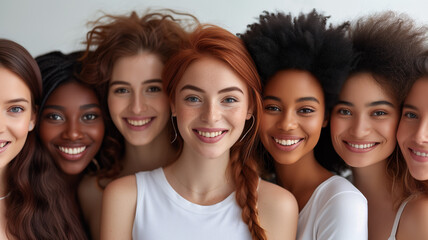 Fototapeta premium A group of women with different hair colors