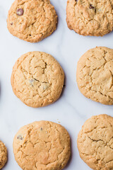 Overhead of peanut butter cookies