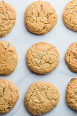 Overhead of peanut butter cookies