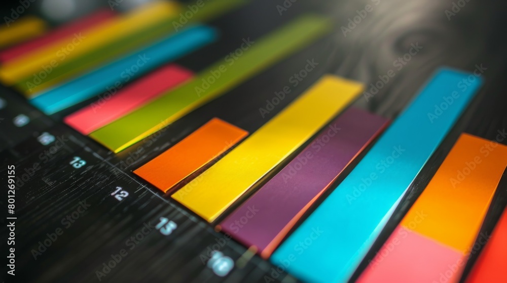 Poster a colorful bar chart depicting market trends and performance, essential for informed decision-making